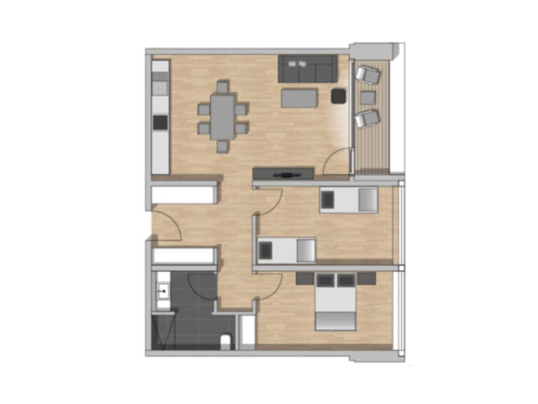 Grundriss von Apartment 2